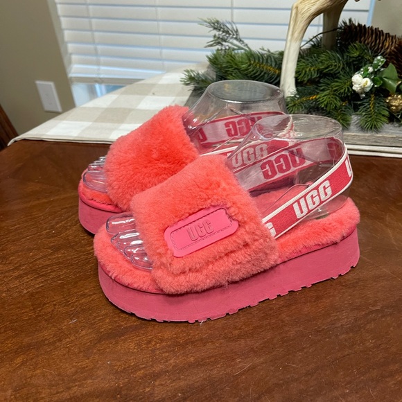 UGG Shoes - UGG Women's Disco Slide Platform Slippers Hibiscus Pink